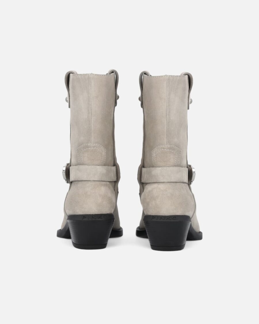 Stivaletti texani in suede con punta in metallo - immagine 7