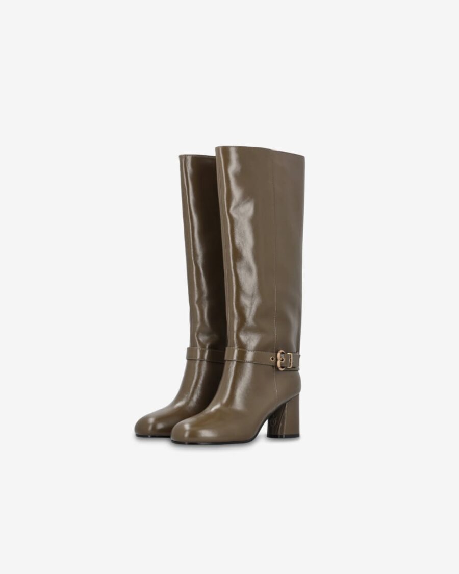 Stivali alti con tacco in nappa bright - immagine 6