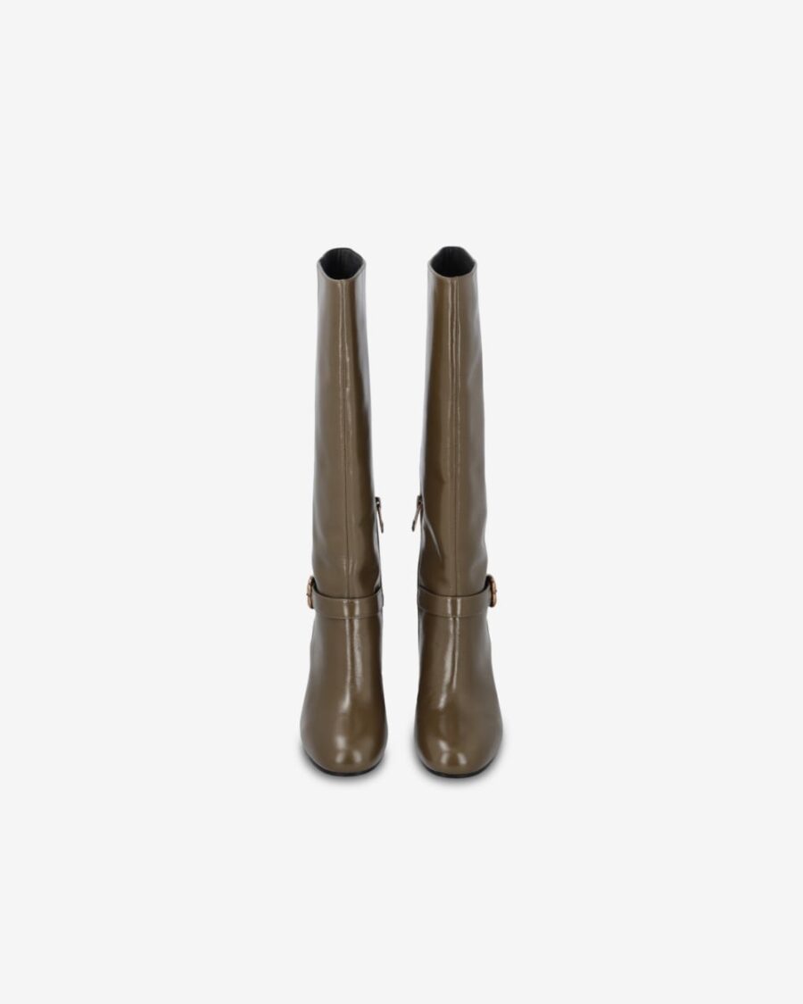 Stivali alti con tacco in nappa bright - immagine 8