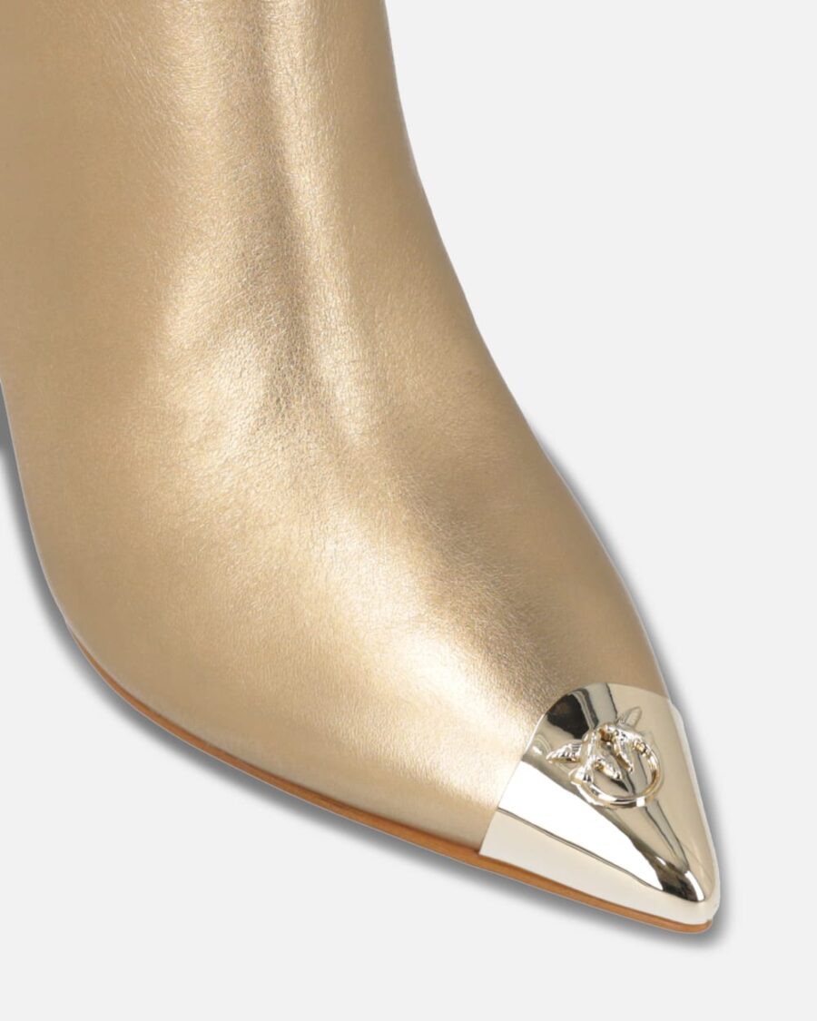 Heeled high boots in golden nappa leather - Image 4