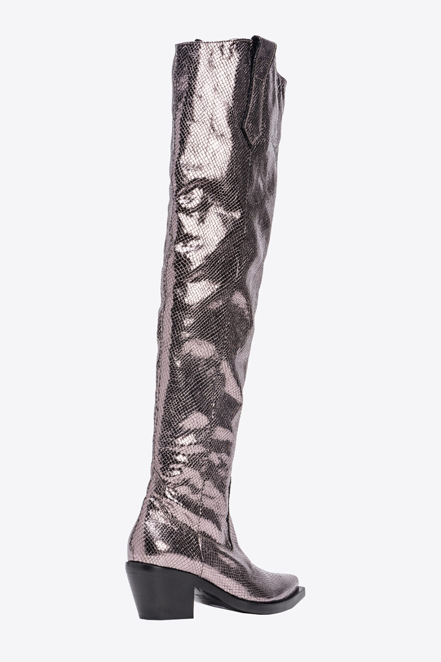 Stivali texani cuissardes laminati - immagine 3