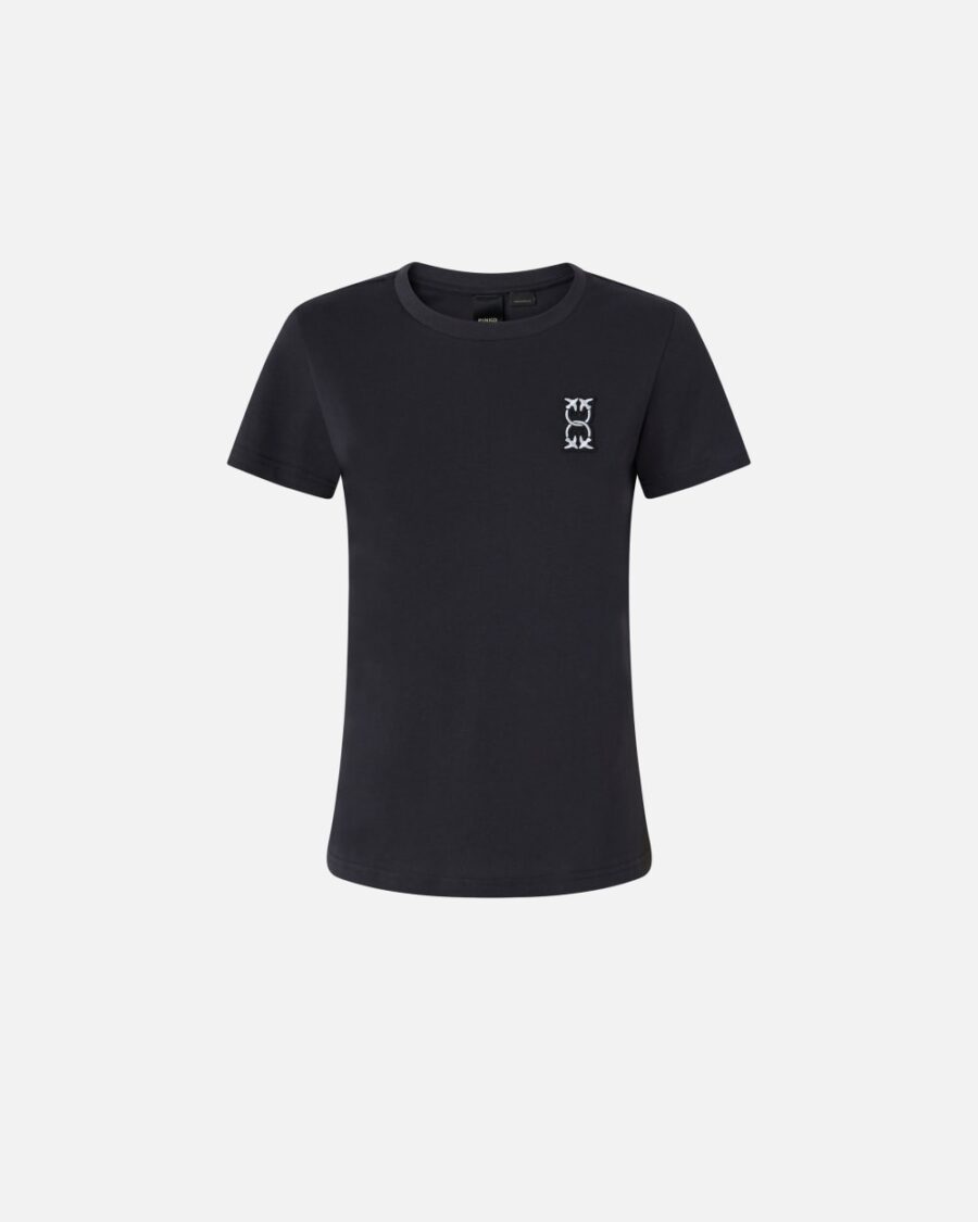T-shirt con applicazione Monogram blu marino cupo