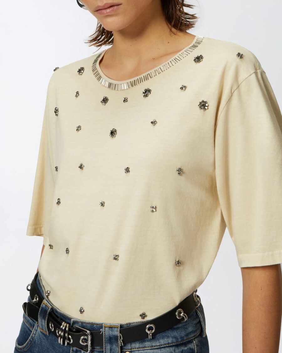 T-shirt mezze maniche con ricami gioiello - immagine 6