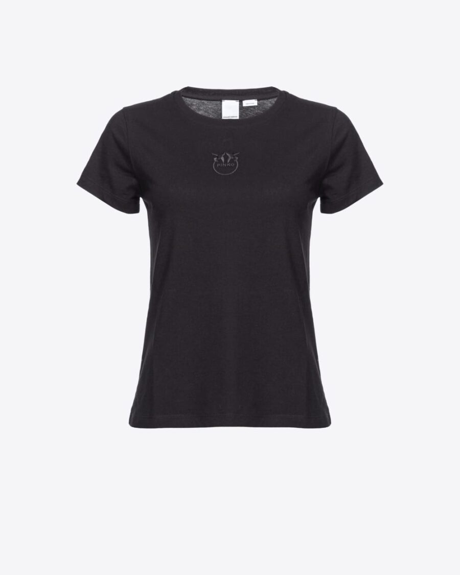 Love Birds Embroidery T-shirt nero limousine