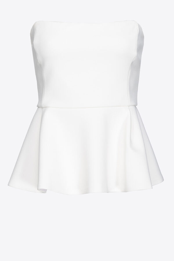 Top con maxi balza al fondo biancoebiancaneve