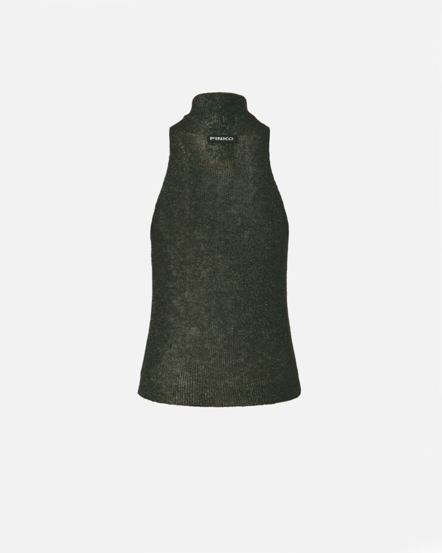 Top in mohair con collo alto lurex - immagine 2