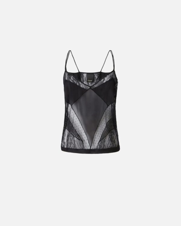 Top lingerie patch nero limousine