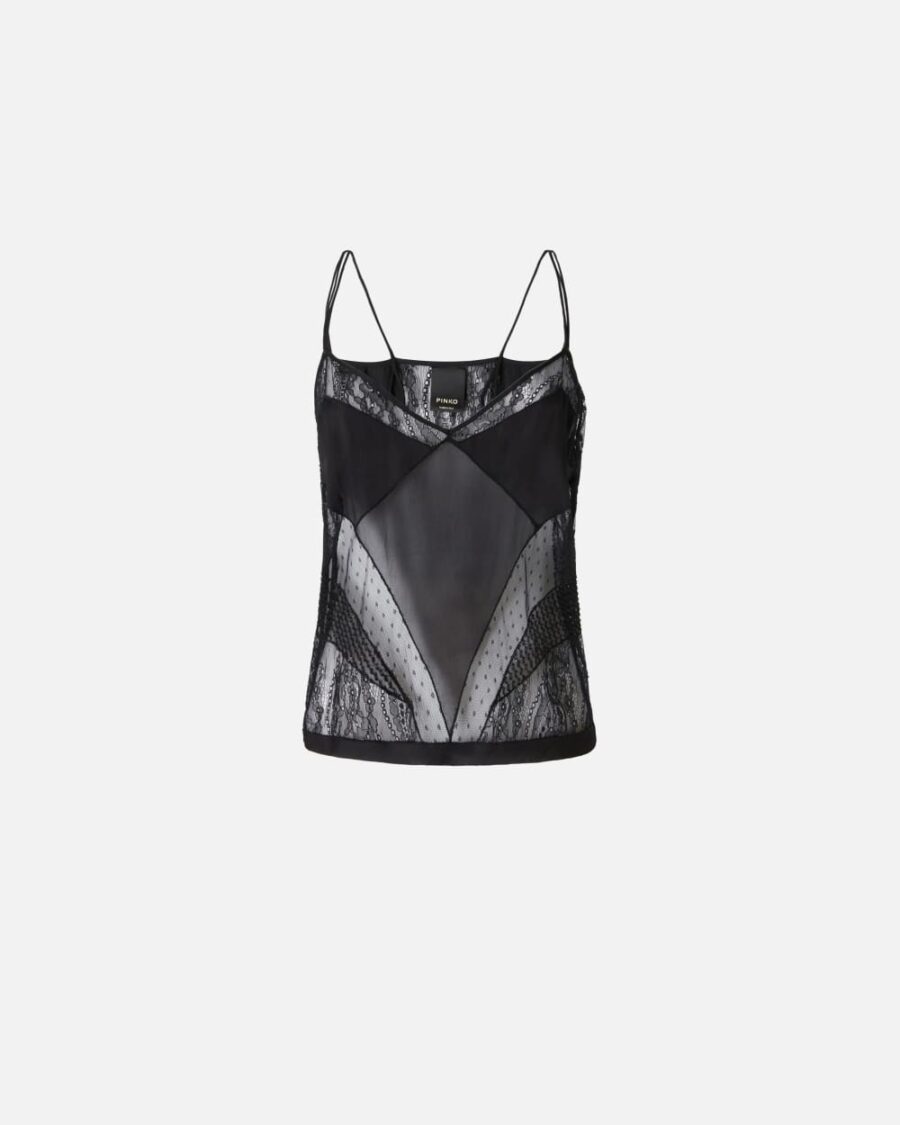 Top lingerie patch nero limousine