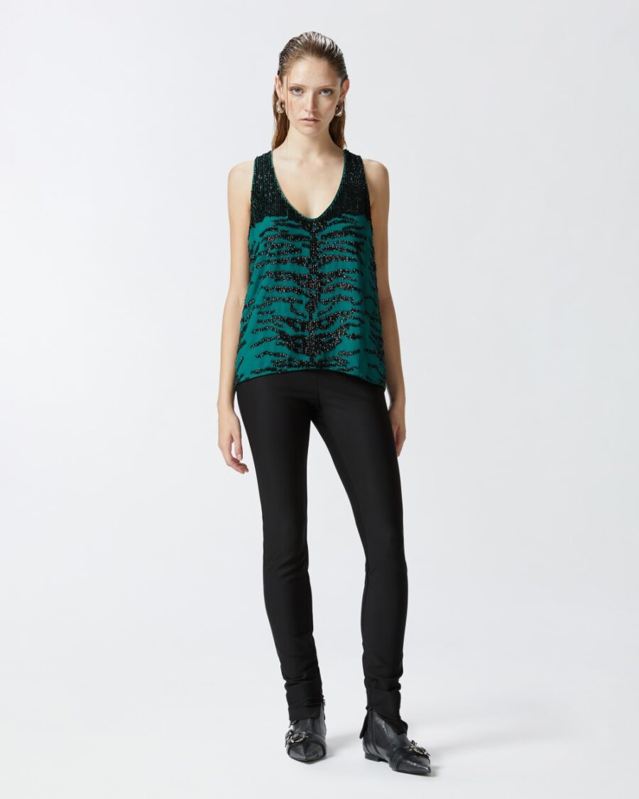 Top with zebra sequin embroidery - Image 4