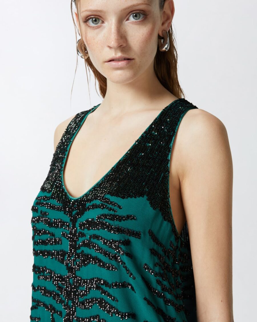 Top with zebra sequin embroidery - Image 6