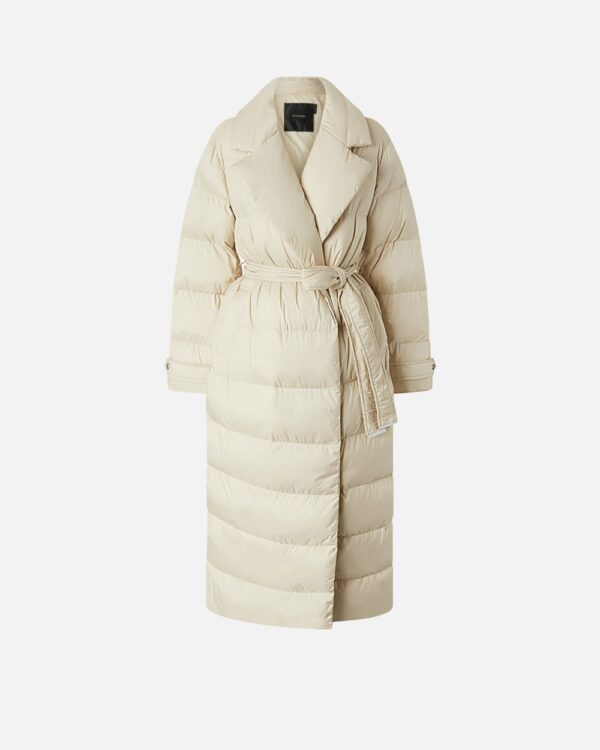 Trench imbottito con cintura abbinata grigio ostrica