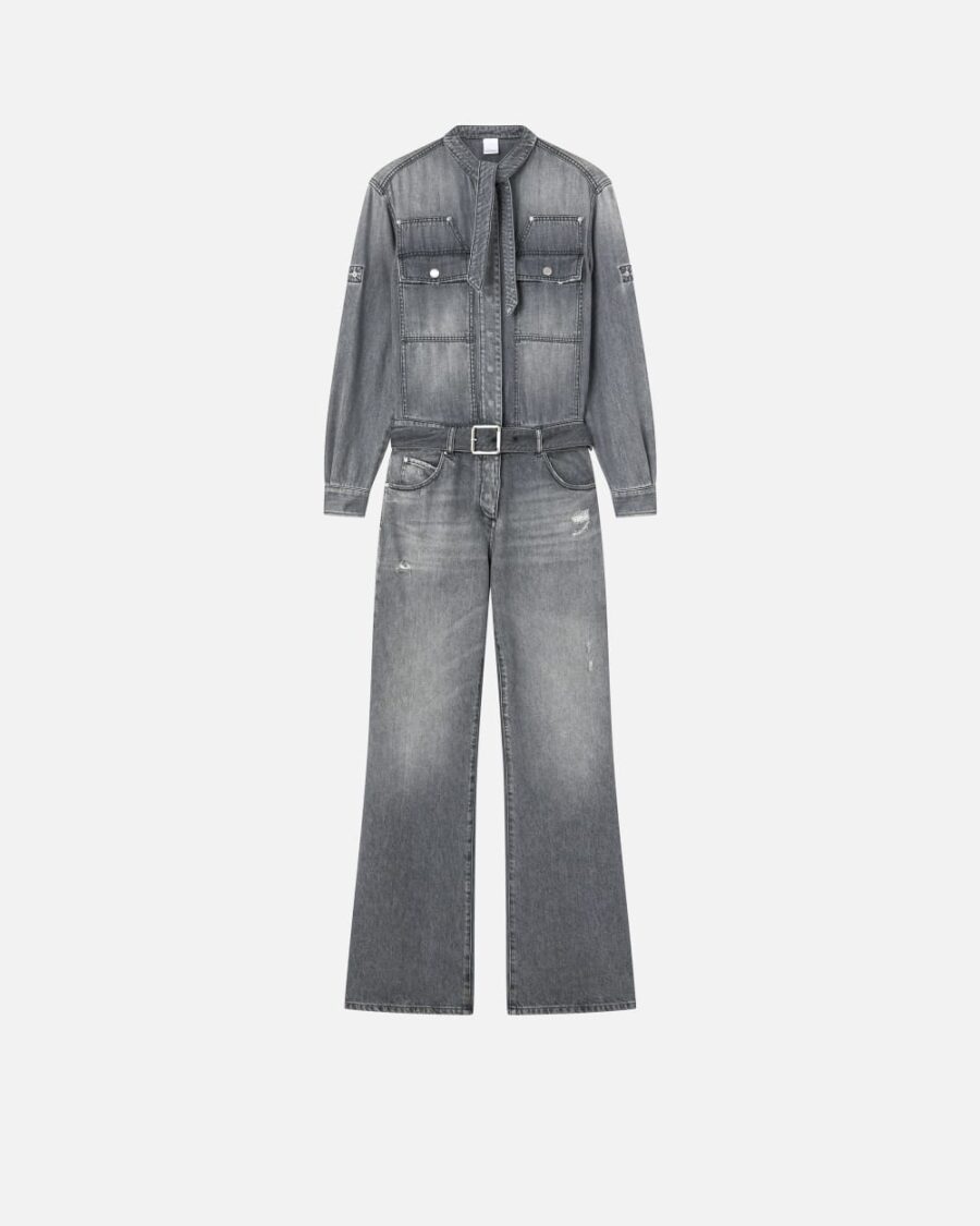 Tuta jeans grigio chiaro lavaggio light grey