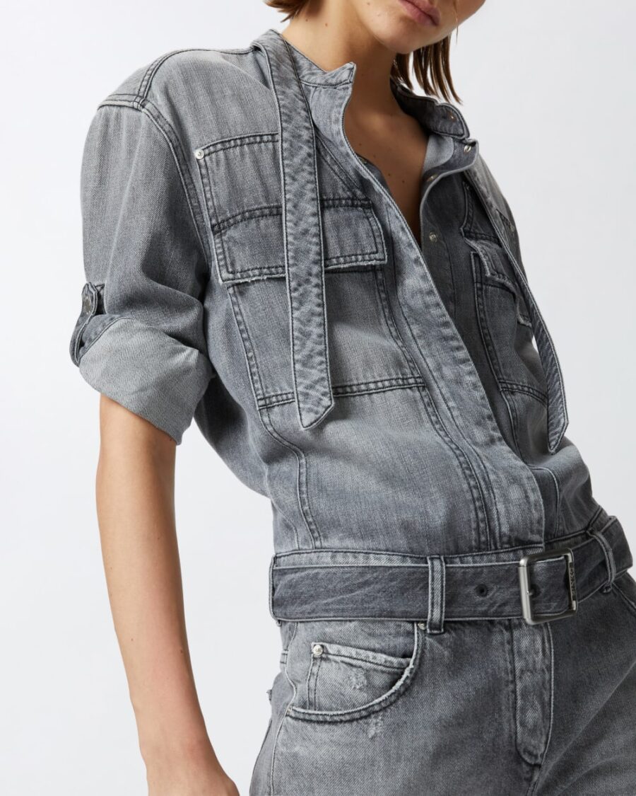 Tuta jeans grigio chiaro - immagine 6