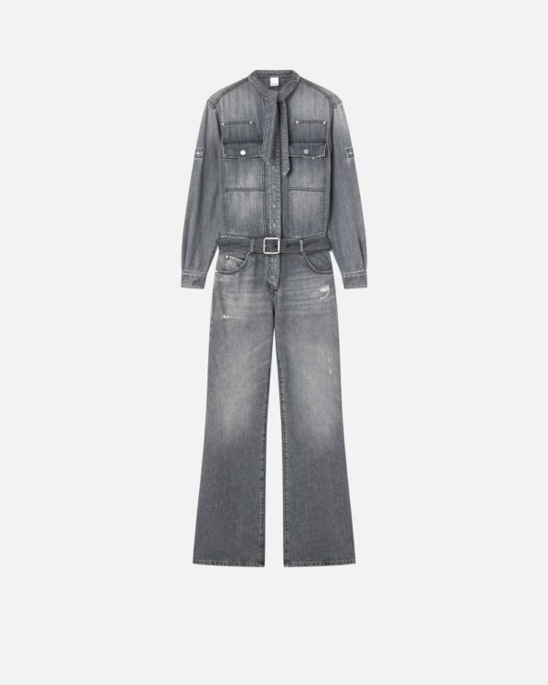 Light grey denim jumpsuit lavaggio light grey