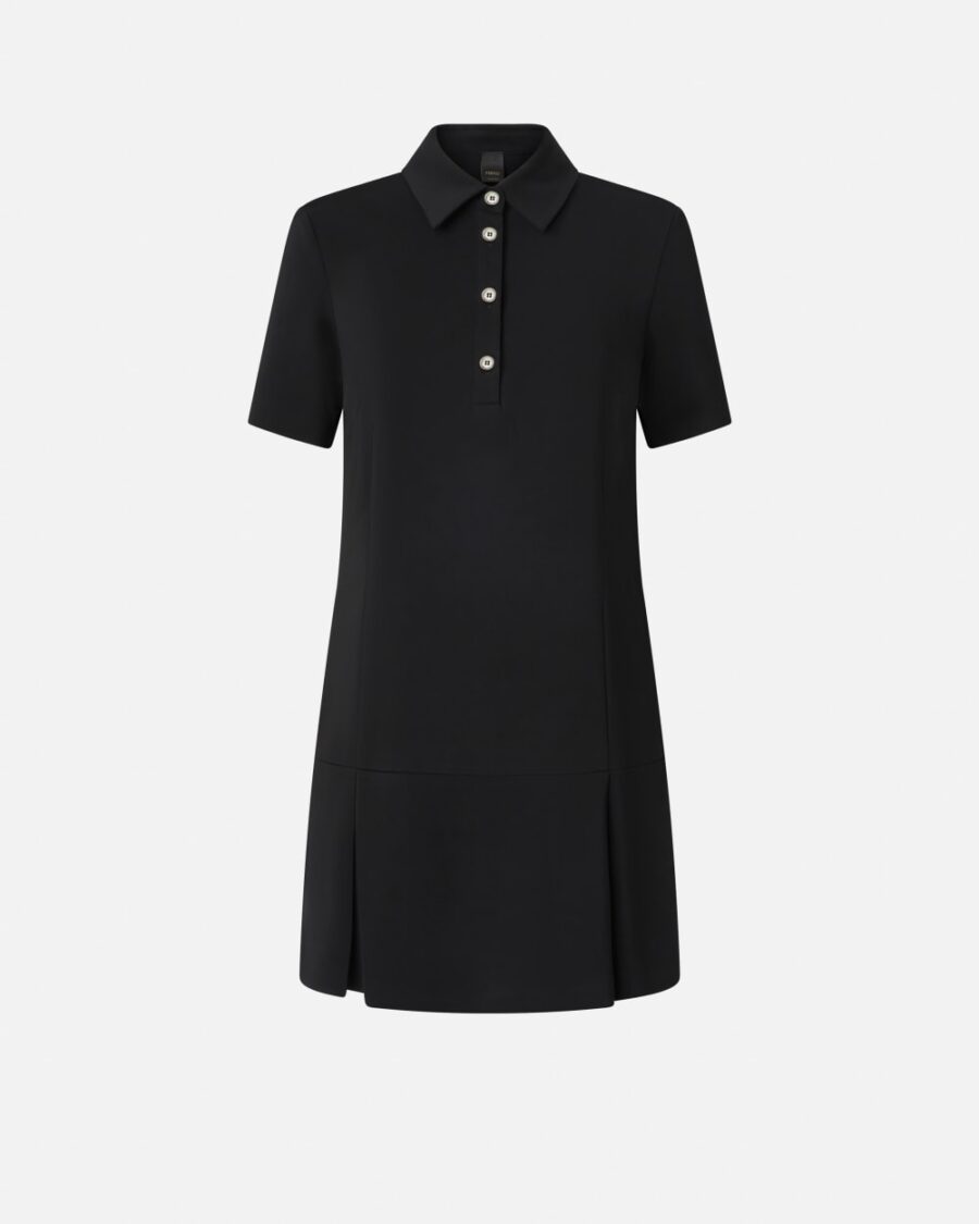 Technical cady polo dress nero limousine